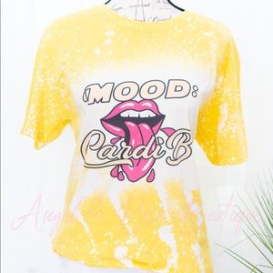 👅 Mood: Cardi B Yellow Bleached Graphic Tee